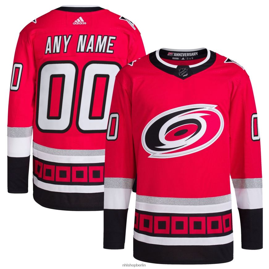 Männer NHL Carolina Hurricanes adidas rotes Primegreen Authentic Pro Custom-Trikot zum 25-jährigen Jubiläum Kleidung BF680T2438