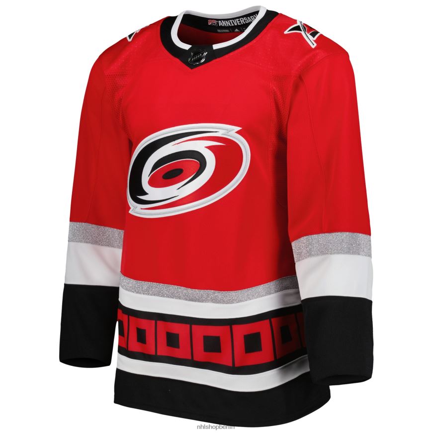 Männer NHL Carolina Hurricanes adidas rotes authentisches Primegreen-Trikot zum 25-jährigen Jubiläum 2022-23 Kleidung BF680T380