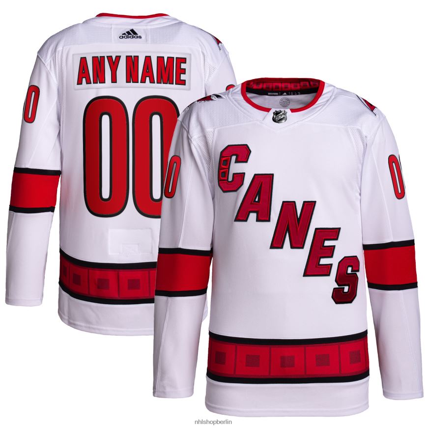 Männer NHL Carolina Hurricanes adidas weißes Away Primegreen Authentic Pro Custom-Trikot Kleidung BF680T1950