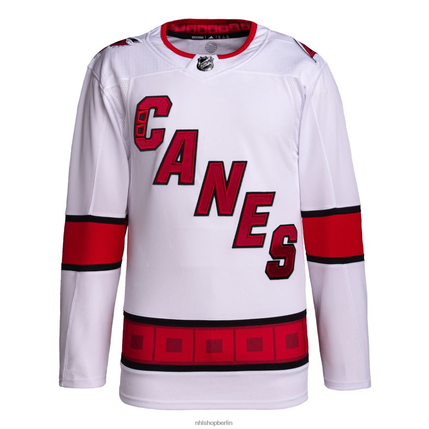 Männer NHL Carolina Hurricanes adidas weißes authentisches Primegreen-Profi-Auswärtstrikot Kleidung BF680T996