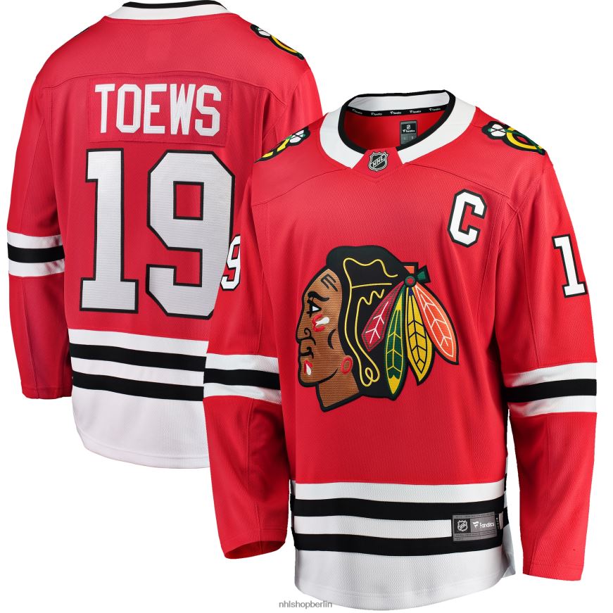 Männer NHL Chicago Blackhawks Jonathan Toews Fanatics-gebrandetes rotes Breakaway-Spielertrikot Kleidung BF680T198