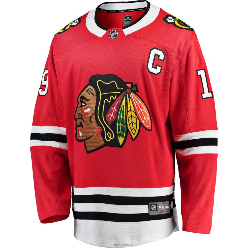 Männer NHL Chicago Blackhawks Jonathan Toews Fanatics-gebrandetes rotes Breakaway-Spielertrikot Kleidung BF680T198