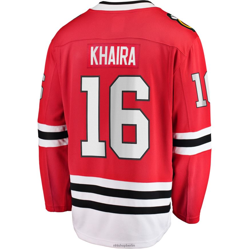 Männer NHL Chicago Blackhawks Jujhar Khaira Fanatics-gebrandetes rotes Heimmannschafts-Abtrünnigen-Spielertrikot Kleidung BF680T1638