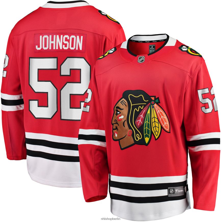 Männer NHL Chicago Blackhawks Reese Johnson Fanatics-gebrandetes rotes Heim-Ausreißer-Spielertrikot Kleidung BF680T2283