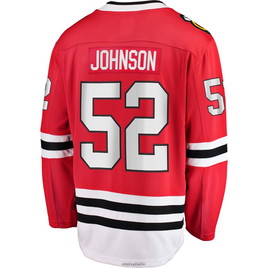 Männer NHL Chicago Blackhawks Reese Johnson Fanatics-gebrandetes rotes Heim-Ausreißer-Spielertrikot Kleidung BF680T2283