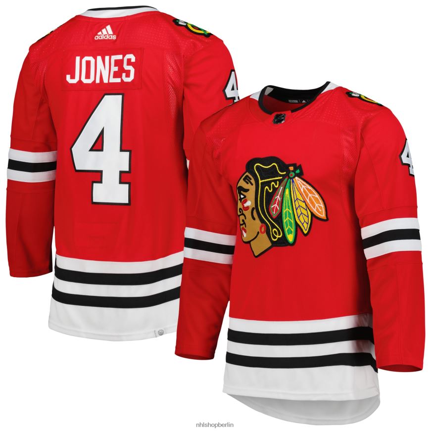 Männer NHL Chicago Blackhawks Seth Jones adidas rotes Primegreen authentisches Profi-Heimspielertrikot Kleidung BF680T1289