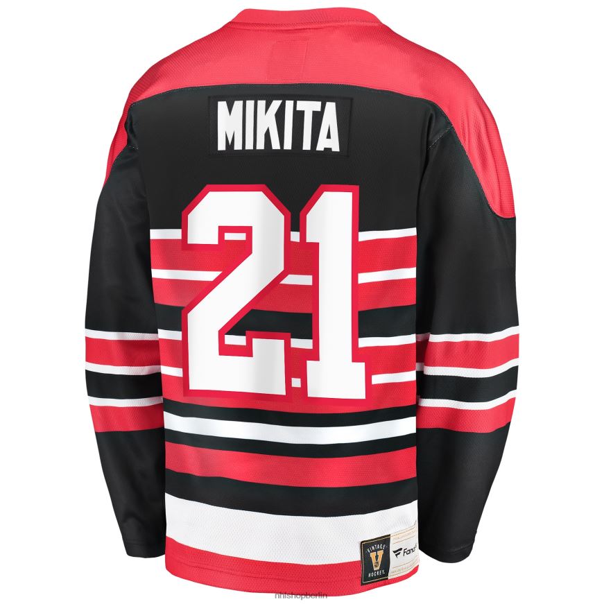 Männer NHL Chicago Blackhawks Stan Mikita Fanatics gebrandetes rotes Premier Breakaway-Spielertrikot im Ruhestand Kleidung BF680T1431