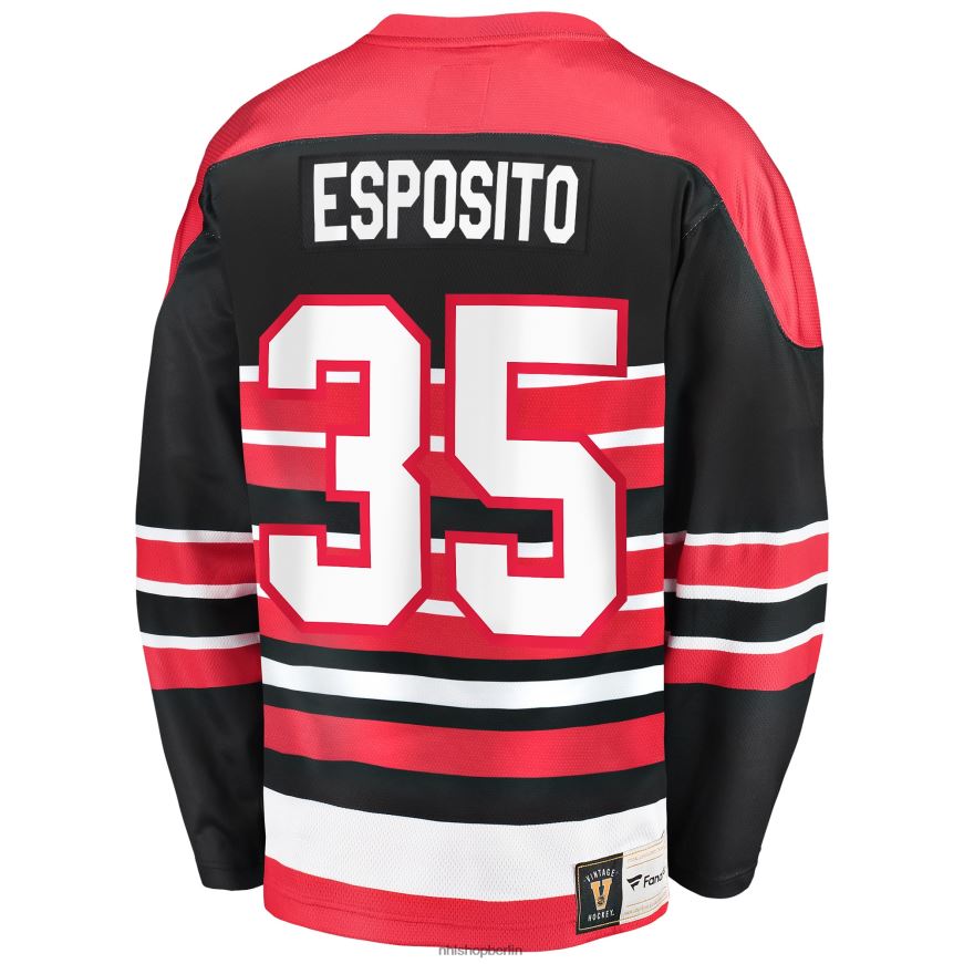 Männer NHL Chicago Blackhawks Tony Esposito Fanatics gebrandetes rotes Premier Breakaway-Spielertrikot im Ruhestand Kleidung BF680T1430