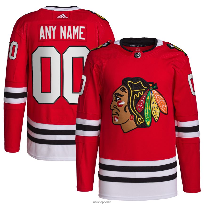 Männer NHL Chicago Blackhawks adidas Red Home Primegreen Authentic Pro Custom Trikot Kleidung BF680T2151