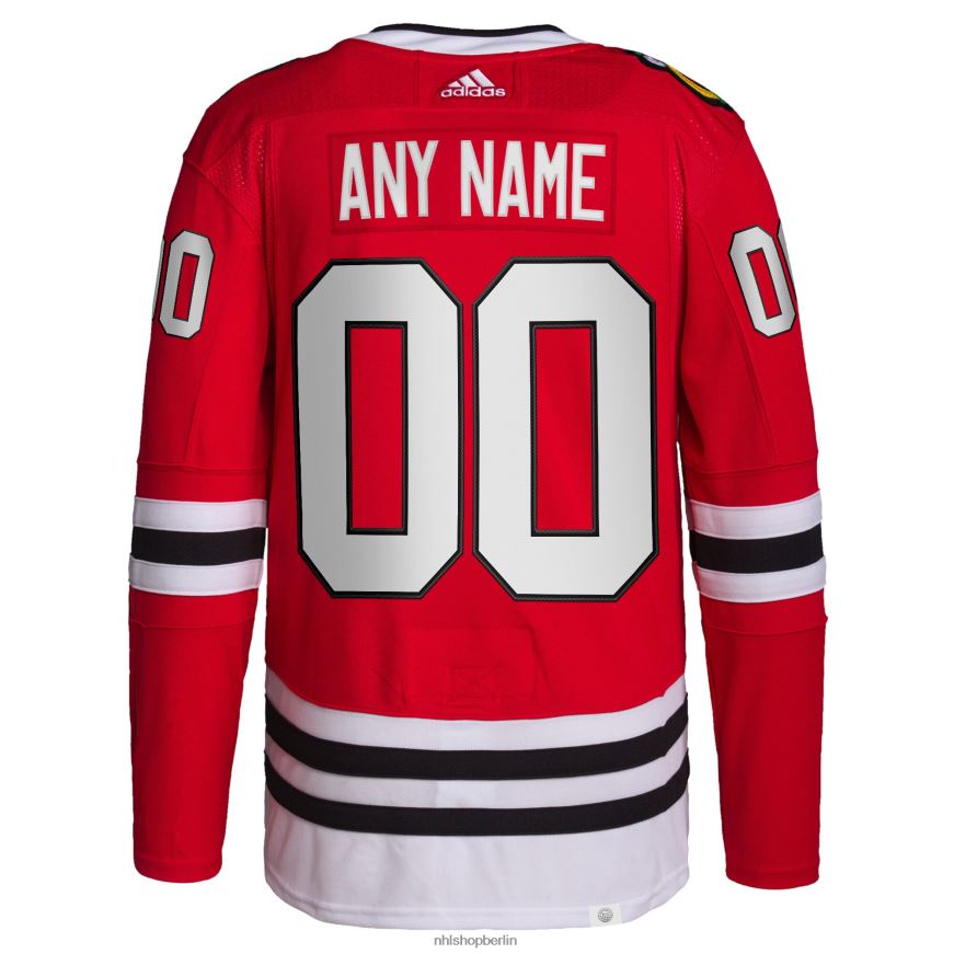 Männer NHL Chicago Blackhawks adidas Red Home Primegreen Authentic Pro Custom Trikot Kleidung BF680T2151