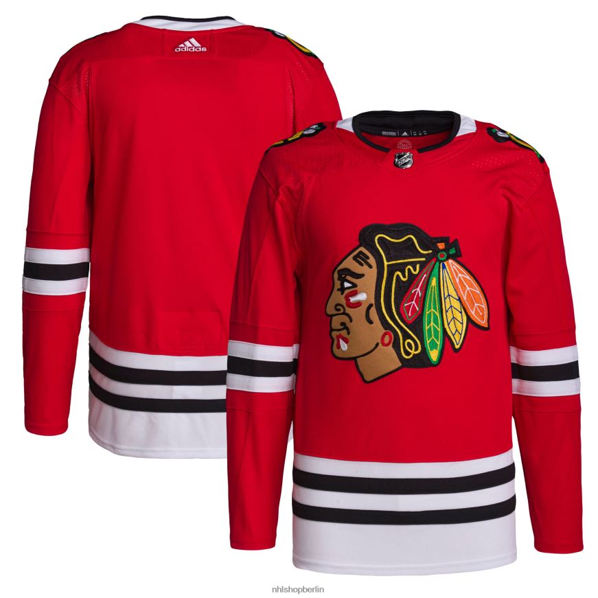 Männer NHL Chicago Blackhawks adidas rotes Home-Primegreen-Authentisches Pro-Trikot Kleidung BF680T958