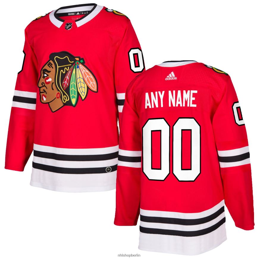 Männer NHL Chicago Blackhawks adidas rotes authentisches individuelles Trikot Kleidung BF680T1974