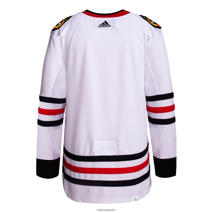 Männer NHL Chicago Blackhawks adidas weißes authentisches Primegreen-Profi-Auswärtstrikot Kleidung BF680T1333