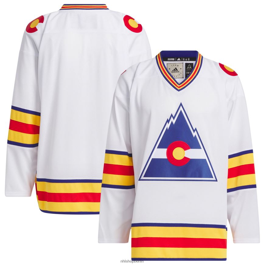 Männer NHL Co Rockies adidas weißes Team-Classic-Trikot Kleidung BF680T507