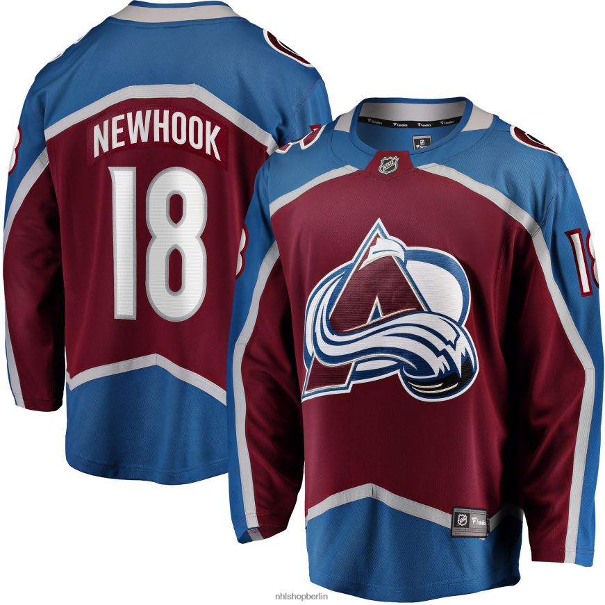 Männer NHL Colorado Avalanche Alex Newhook Fanatics-Heimtrikot mit Fanatics-Logo in Burgunderrot Kleidung BF680T2398