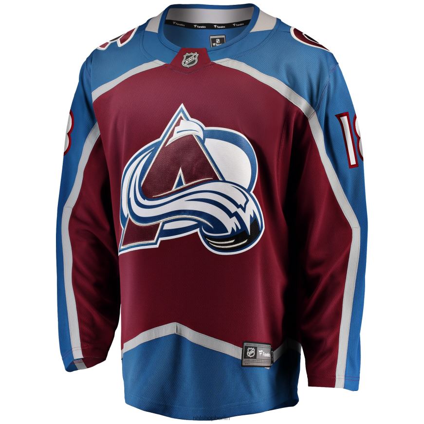 Männer NHL Colorado Avalanche Alex Newhook Fanatics-Heimtrikot mit Fanatics-Logo in Burgunderrot Kleidung BF680T2398