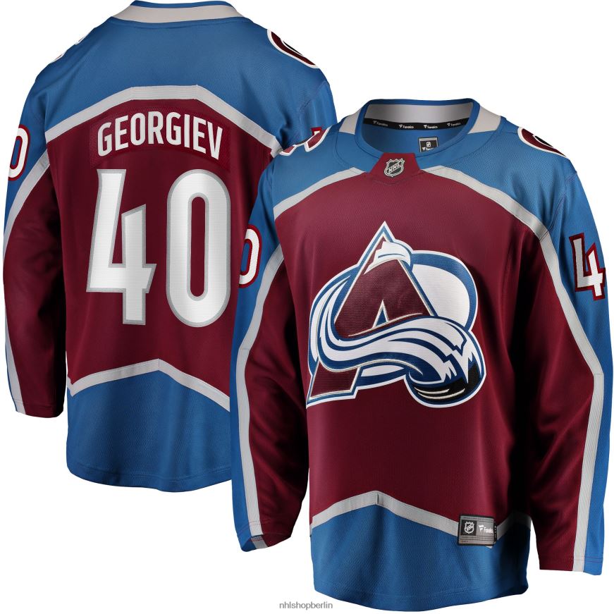 Männer NHL Colorado Avalanche Alexander Georgiev Fanatics-Heimtrikot mit Branding in Burgund für Breakaway-Spieler Kleidung BF680T483