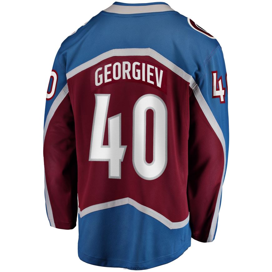 Männer NHL Colorado Avalanche Alexander Georgiev Fanatics-Heimtrikot mit Branding in Burgund für Breakaway-Spieler Kleidung BF680T483