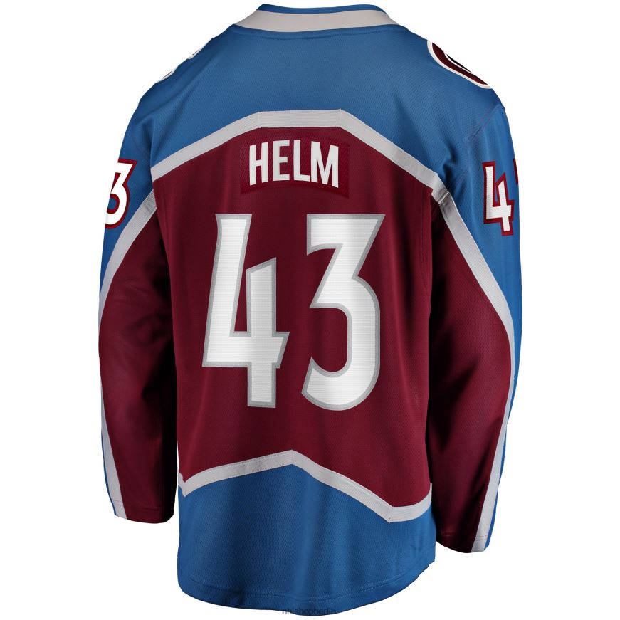 Männer NHL Colorado Avalanche Darren Helm Fanatics-Heimtrikot mit Fanatics-Logo in Burgunderrot Kleidung BF680T1242