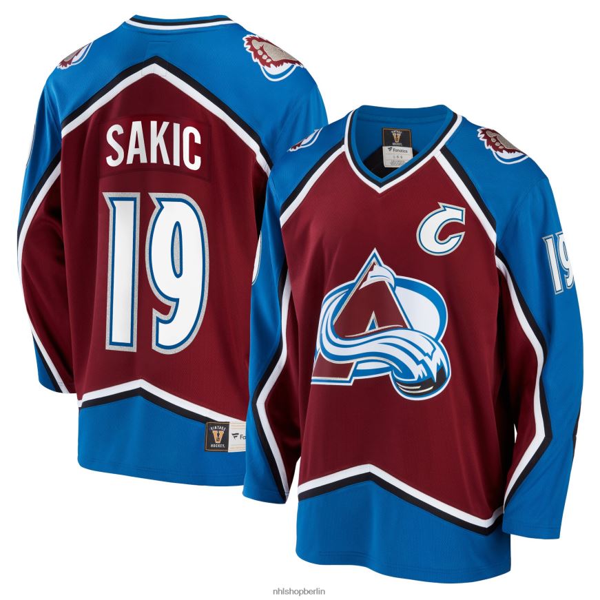 Männer NHL Colorado Avalanche Joe Sakic Fanatics Branded Burgunder Breakaway-Spielertrikot im Ruhestand Kleidung BF680T2205