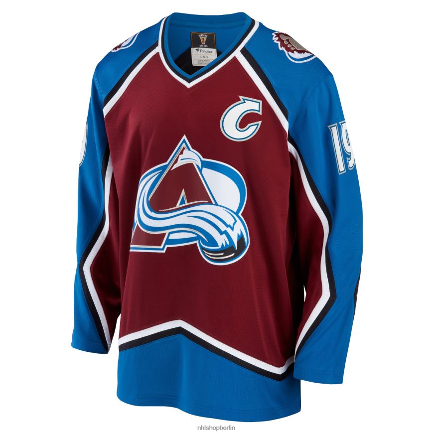 Männer NHL Colorado Avalanche Joe Sakic Fanatics Branded Burgunder Breakaway-Spielertrikot im Ruhestand Kleidung BF680T2205