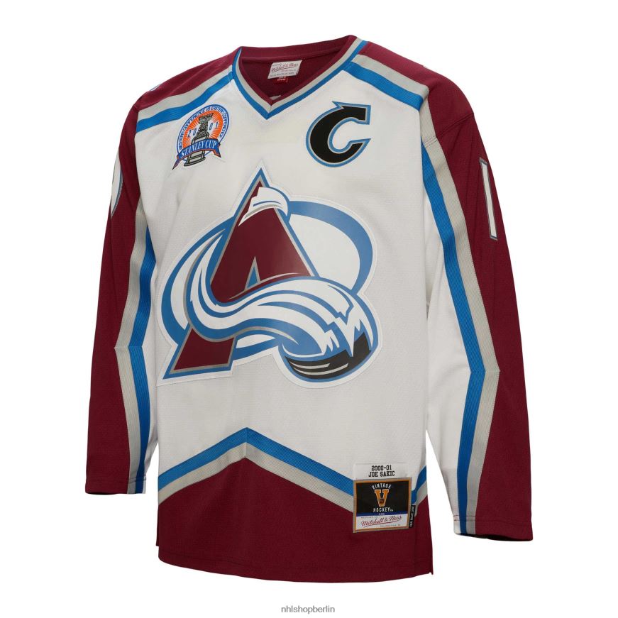 Männer NHL Colorado Avalanche Joe Sakic Mitchell  Ness weißes 2000 Blue Line Spielertrikot Kleidung BF680T109