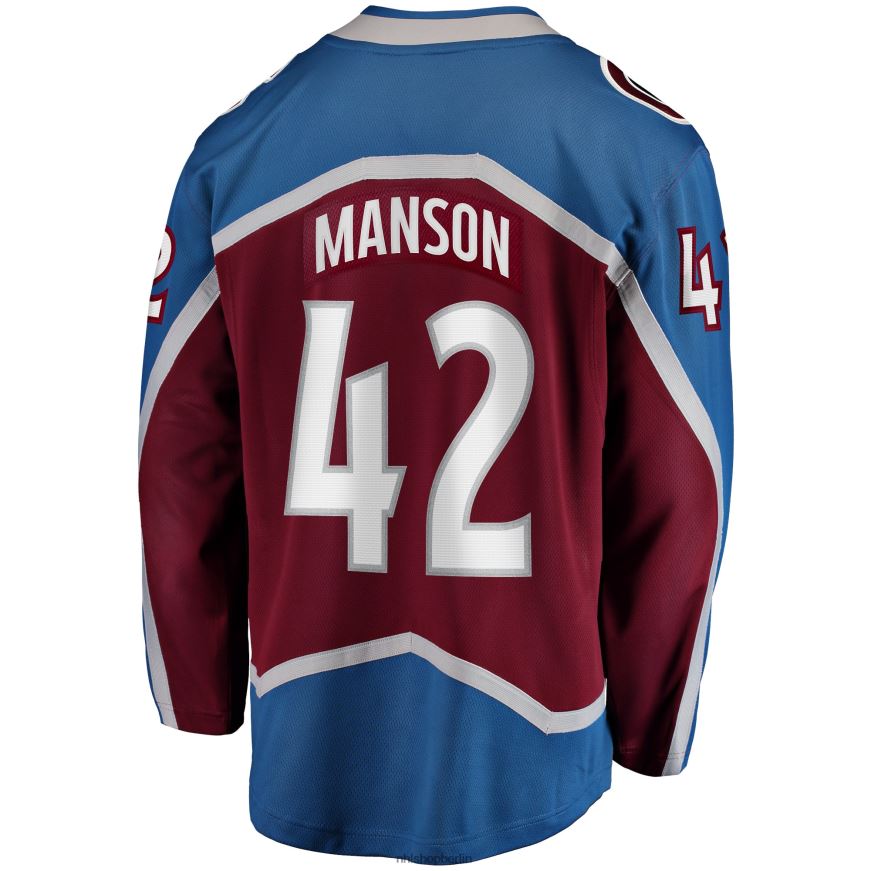 Männer NHL Colorado Avalanche Josh Manson Fanatics-Heimtrikot mit Fanatics-Logo in Burgunderrot Kleidung BF680T917