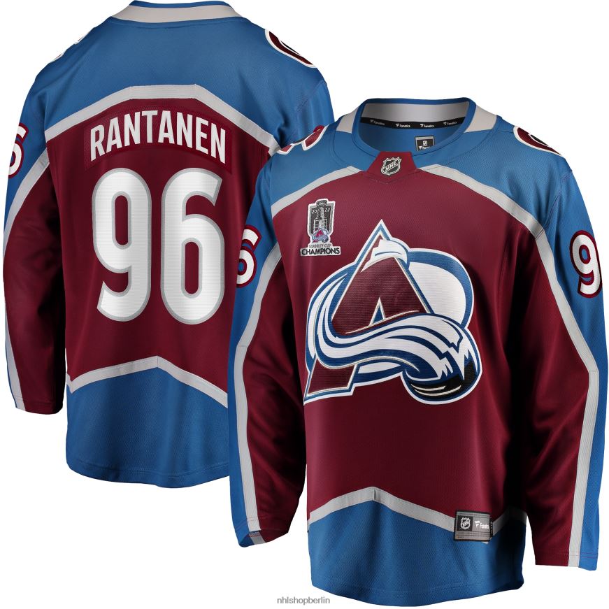 Männer NHL Colorado Avalanche Mikko Rantanen Fanatics Branded Burgundy Home 2022 Stanley Cup Champions Breakaway-Spielertrikot Kleidung BF680T79