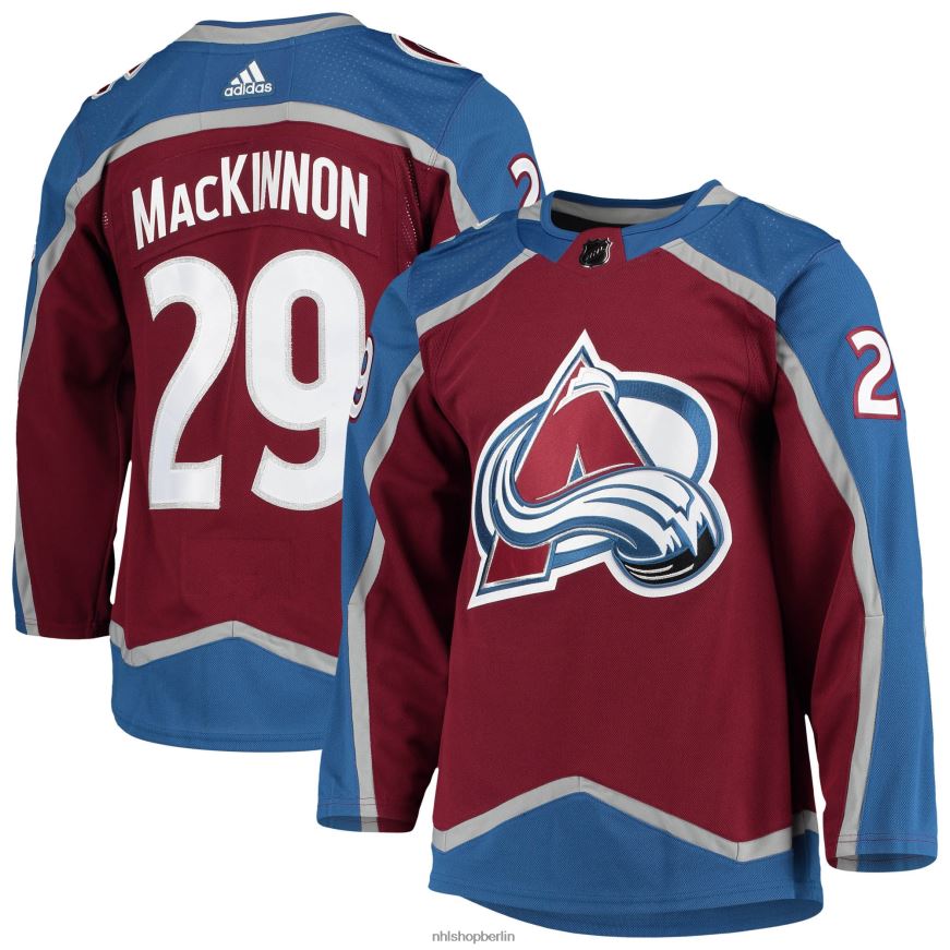 Männer NHL Colorado Avalanche Nathan Mackinnon Adidas Burgundy Home Primegreen authentisches Pro-Spieler-Trikot Kleidung BF680T92