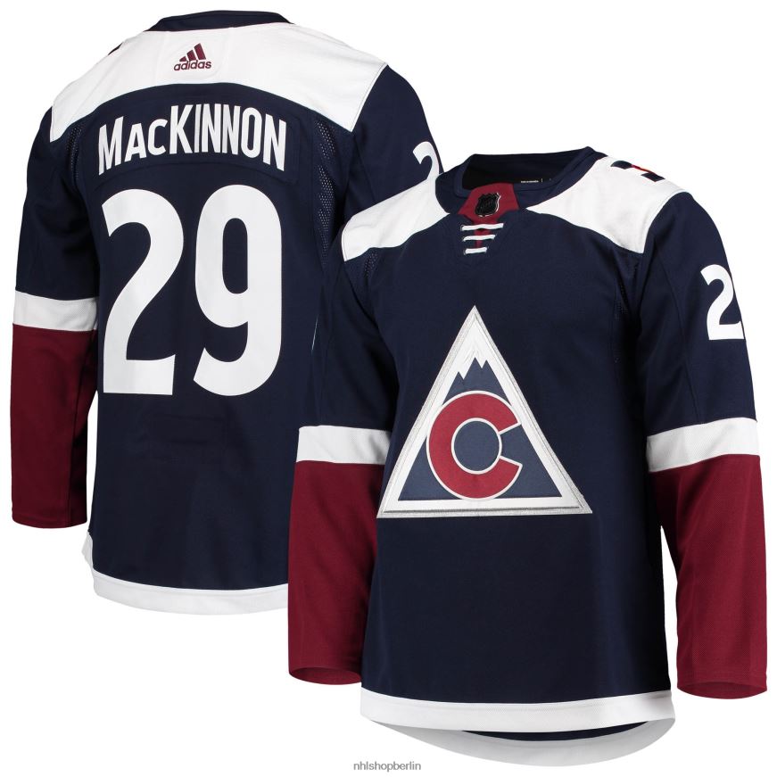 Männer NHL Colorado Avalanche Nathan Mackinnon Adidas Navy Alternative Primegreen Authentisches Pro-Spieler-Trikot Kleidung BF680T133