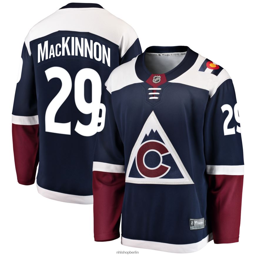 Männer NHL Colorado Avalanche Nathan Mackinnon Fanatics-gebrandetes marineblaues alternatives Breakaway-Spielertrikot Kleidung BF680T25