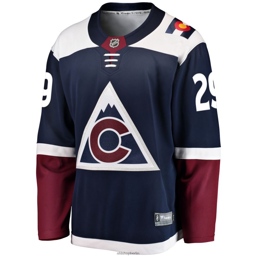 Männer NHL Colorado Avalanche Nathan Mackinnon Fanatics-gebrandetes marineblaues alternatives Breakaway-Spielertrikot Kleidung BF680T25