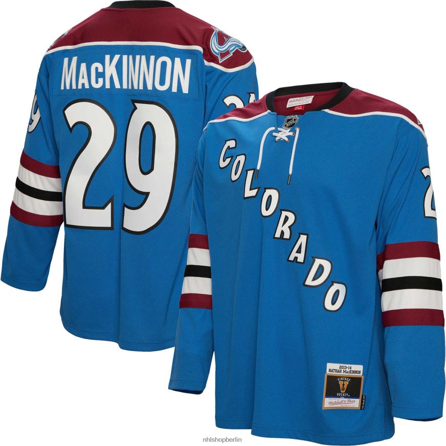 Männer NHL Colorado Avalanche Nathan Mackinnon Mitchell  Ness Blue 2013 Blue Line Spielertrikot Kleidung BF680T53