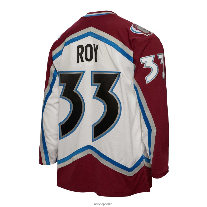 Männer NHL Colorado Avalanche Patrick Roy Mitchell  Ness weißes 2000 Blue Line Spielertrikot Kleidung BF680T186