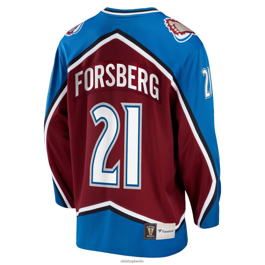 Männer NHL Colorado Avalanche Peter Forsberg Fanatics gebrandetes burgunderrotes Breakaway-Spielertrikot im Ruhestand Kleidung BF680T57