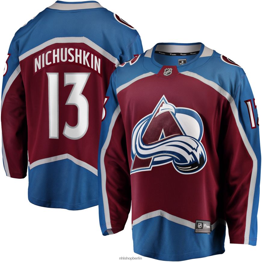 Männer NHL Colorado Avalanche Valeri Nichushkin Fanatics-gebrandetes burgunderfarbenes Breakaway-Spielertrikot Kleidung BF680T391