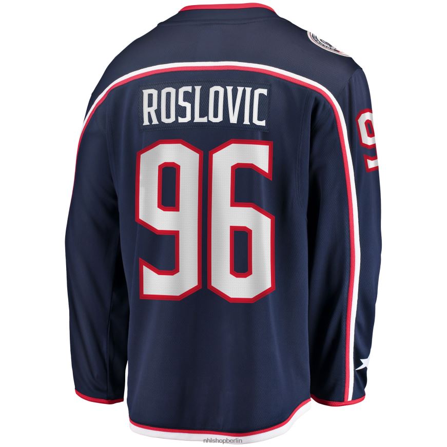 Männer NHL Columbia Blue Jacken Jack Roslovic Fanatics Branded Navy Breakaway-Heimtrikot Kleidung BF680T1764