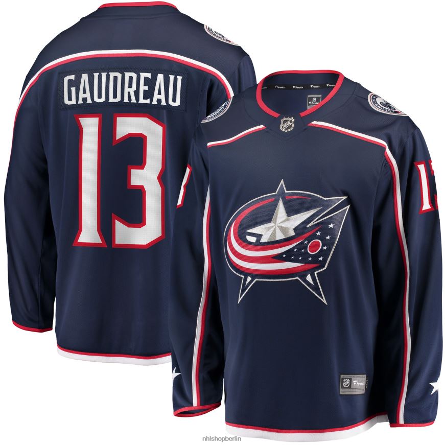 Männer NHL Columbia Blue Jacken Johnny Gaudreau Fanatics Branded Navy 2022 Breakaway-Spielertrikot Kleidung BF680T779