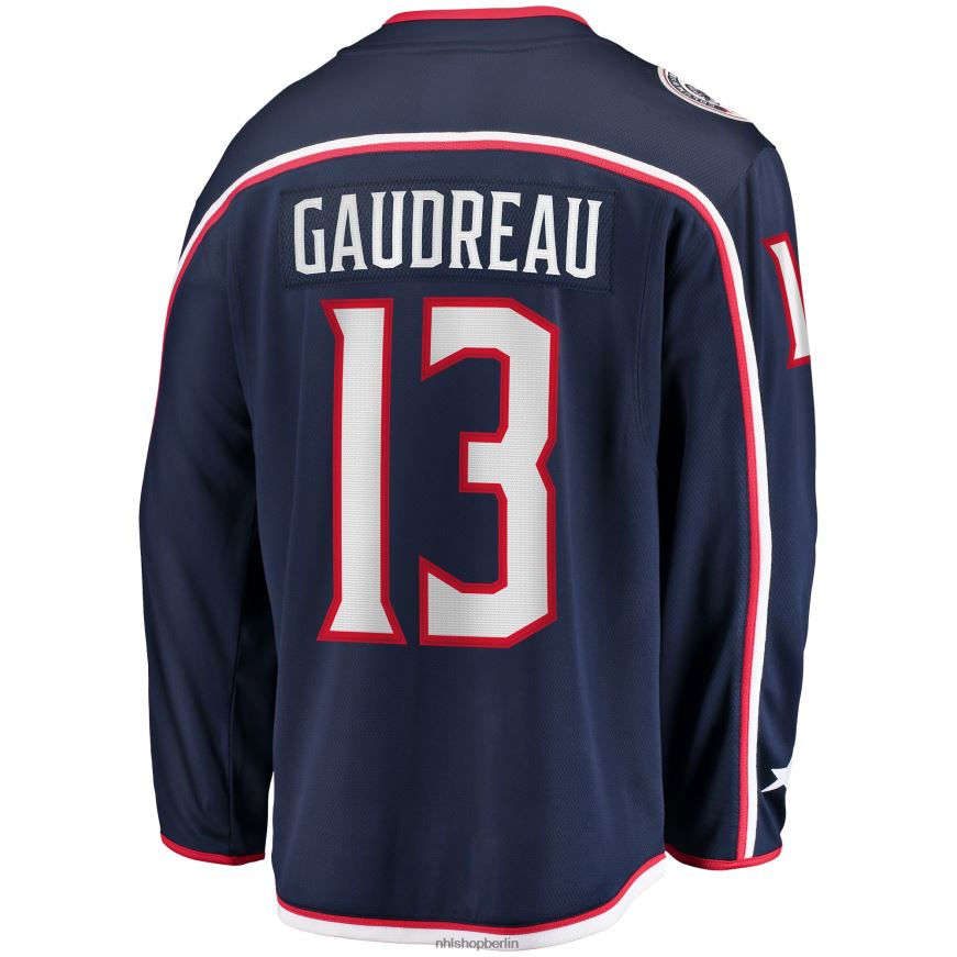 Männer NHL Columbia Blue Jacken Johnny Gaudreau Fanatics Branded Navy 2022 Breakaway-Spielertrikot Kleidung BF680T779