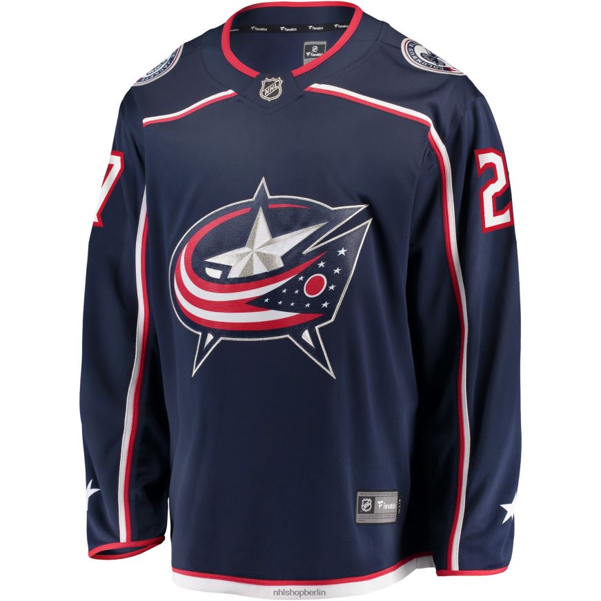 Männer NHL Columbia Blue Jackets Adam Boqvist Fanatics-Marken-Marineblaues Home-Breakaway-Spielertrikot Kleidung BF680T2332