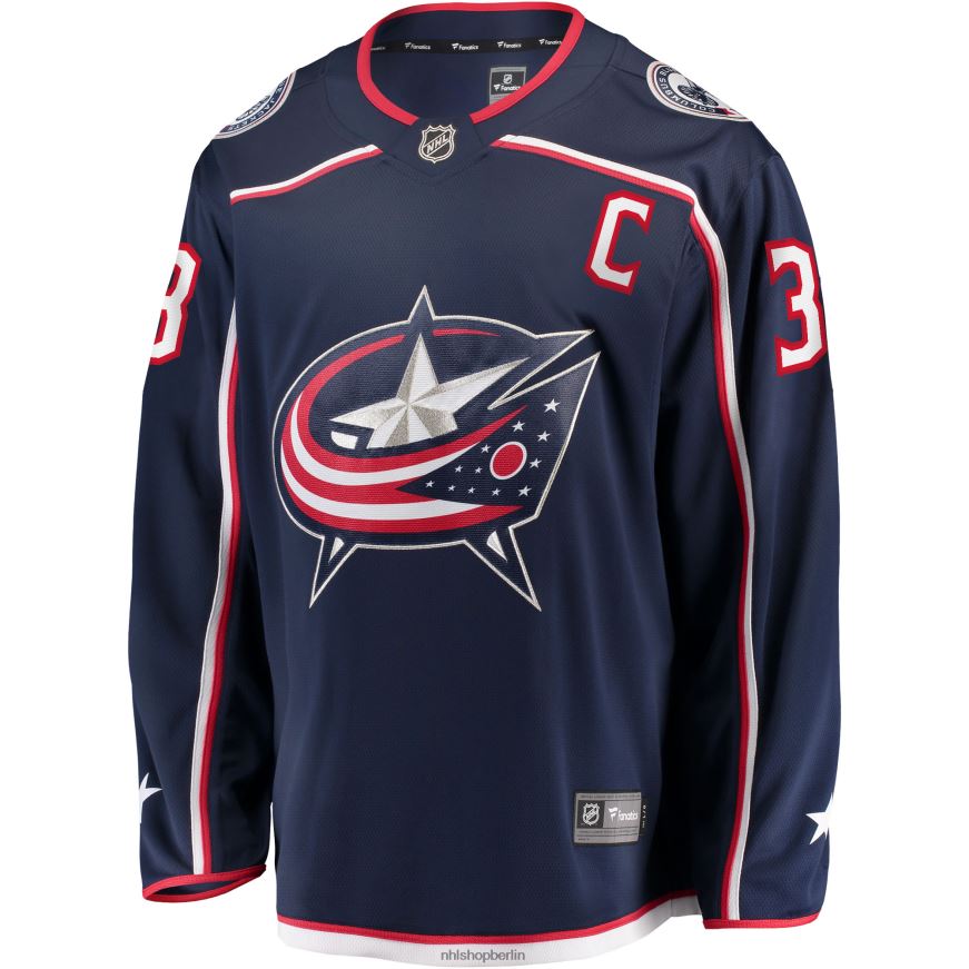 Männer NHL Columbia Blue Jackets Boone Jenner Marineblaues Breakaway-Spieler-Heimtrikot Kleidung BF680T2319