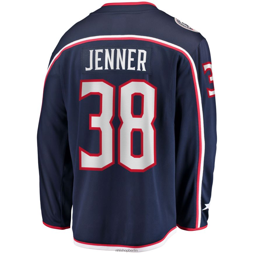 Männer NHL Columbia Blue Jackets Boone Jenner Marineblaues Breakaway-Spieler-Heimtrikot Kleidung BF680T2319