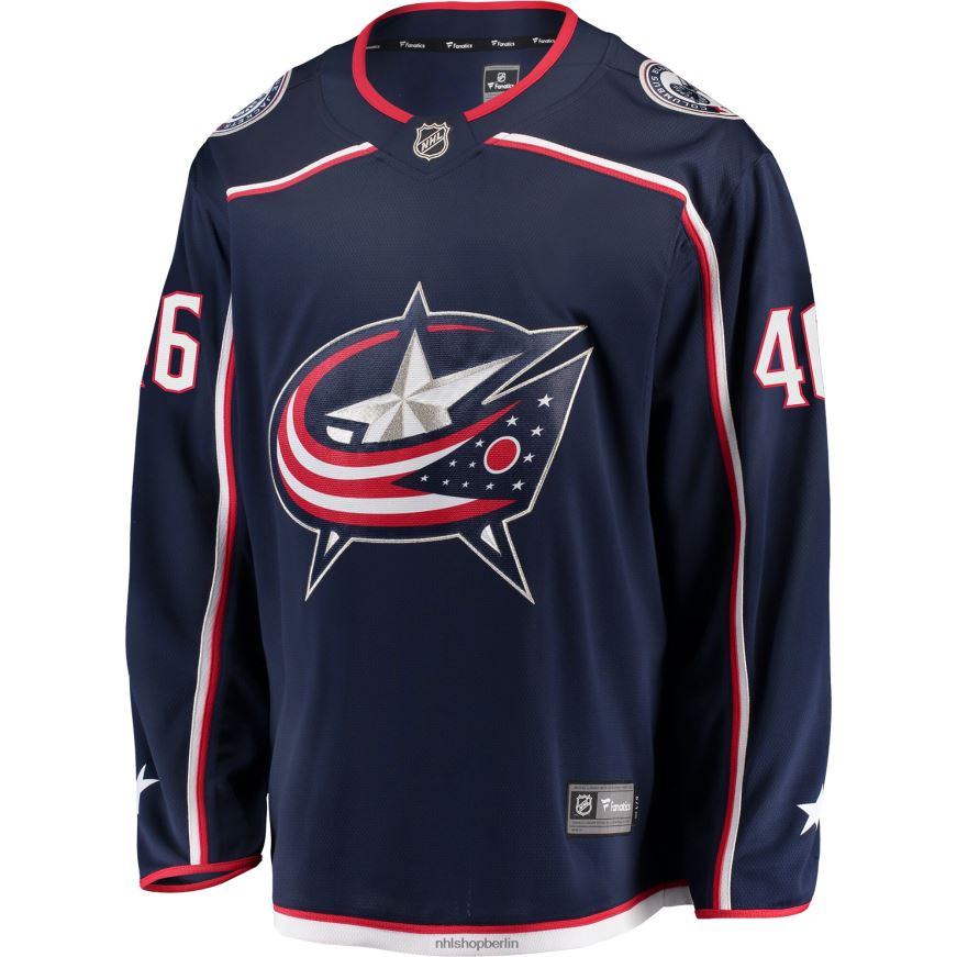 Männer NHL Columbia Blue Jackets Dean Kukan Fanatics-Marken-Marine-Breakaway-Trikot Kleidung BF680T2252