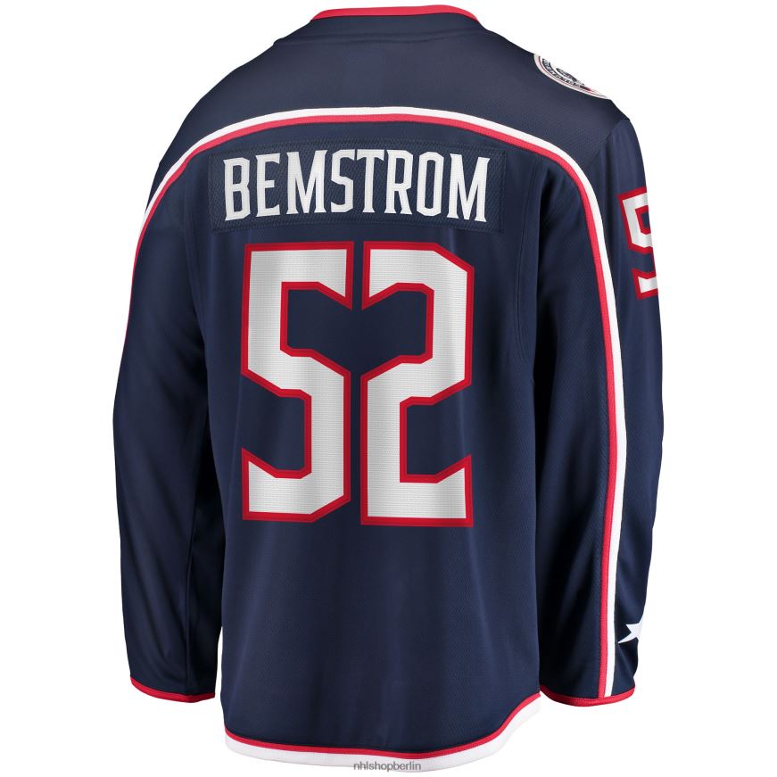 Männer NHL Columbia Blue Jackets Emil Bemstrom Fanatics-Heimtrikot für Ausreißer in Marineblau Kleidung BF680T1644