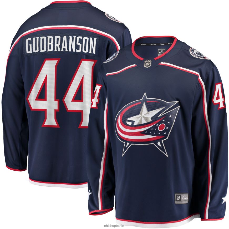 Männer NHL Columbia Blue Jackets Erik Gudbranson Fanatics-Marken-Heimtrikot für Breakaway-Spieler in Marineblau Kleidung BF680T2429