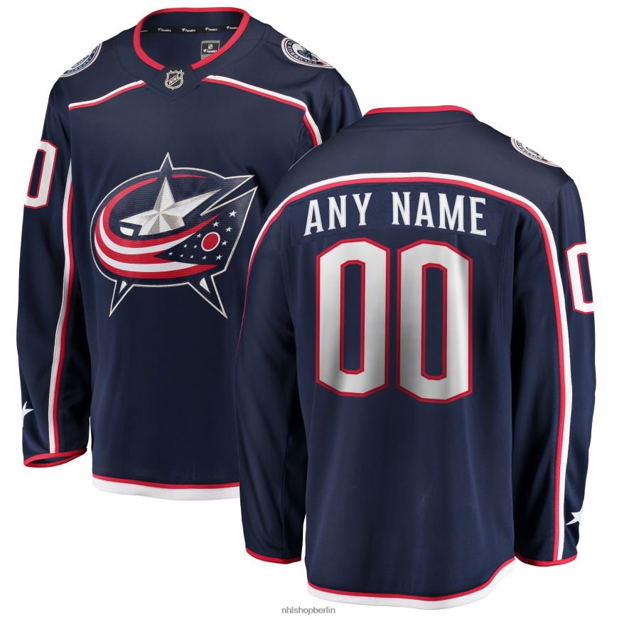 Männer NHL Columbia Blue Jackets Fanatics Branded Navy Home Breakaway Custom Jersey Kleidung BF680T367