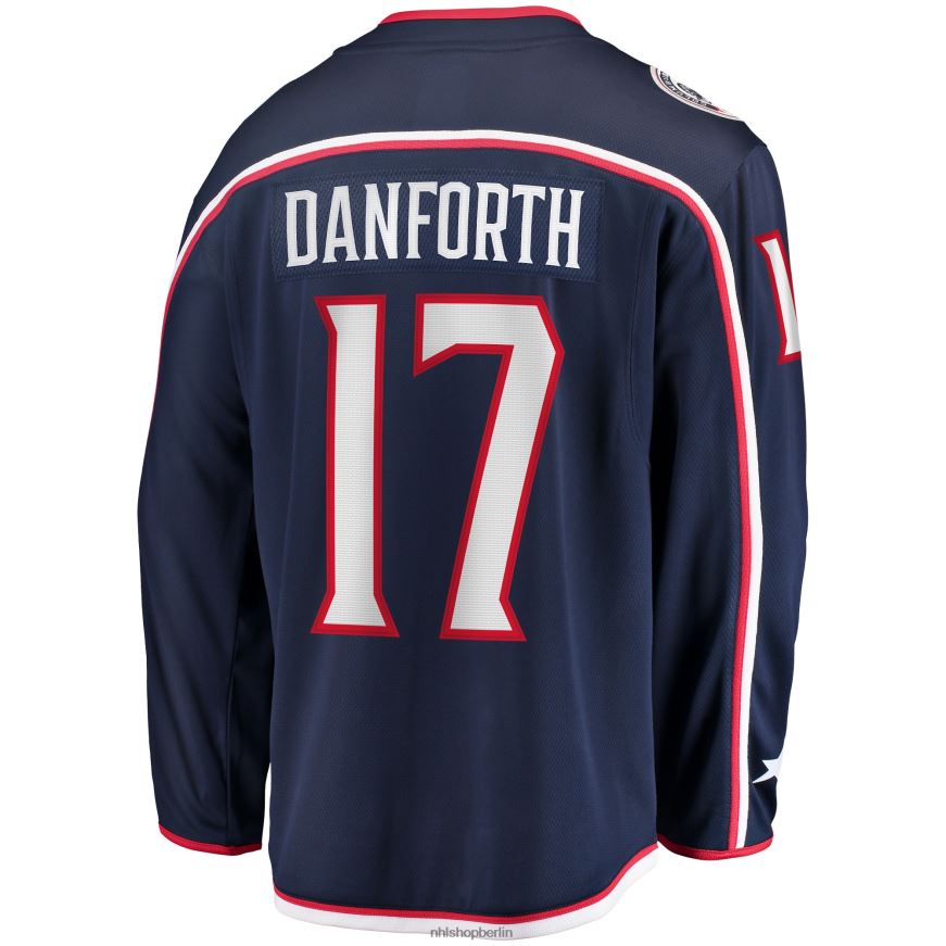 Männer NHL Columbia Blue Jackets Justin Danforth Fanatics-Heimtrikot für Abtrünnige in Marineblau Kleidung BF680T2201