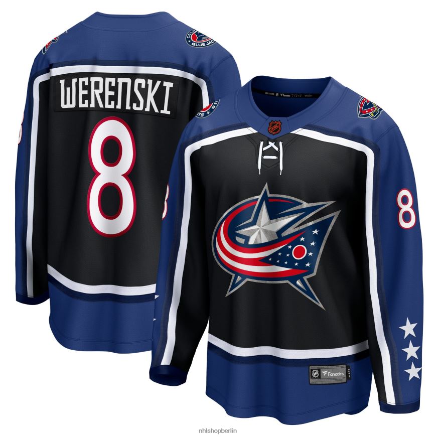 Männer NHL Columbia Blue Jackets Zach Werenski Fanatics Branded Black Special Edition 20 Breakaway Player Jersey Kleidung BF680T1280