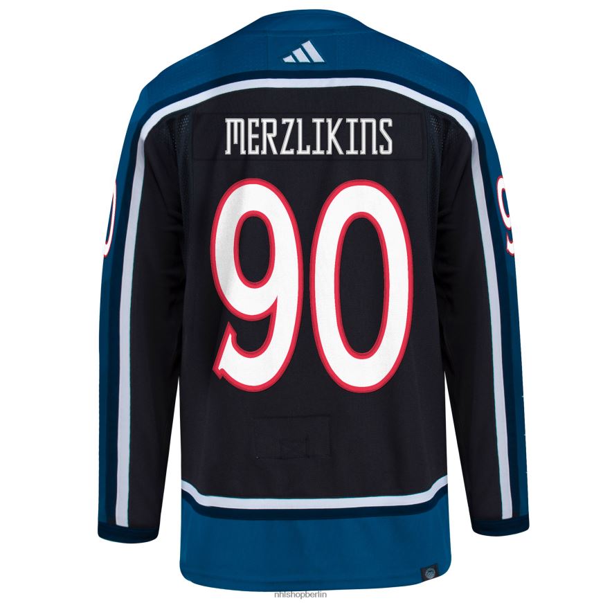 Männer NHL Columbus Blue Jacken Elvis Merzlikins adidas Black Reverse Retro 20 authentisches Spielertrikot Kleidung BF680T705