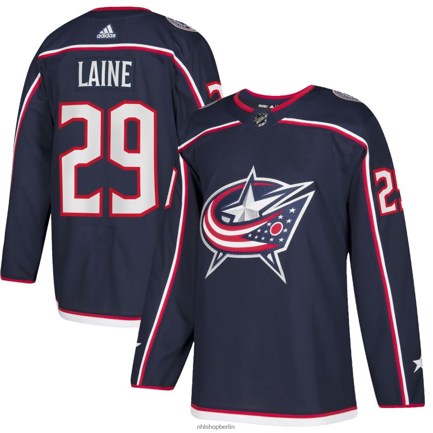 Männer NHL Columbus Blue Jacken Patrik Laine adidas Navy Home authentisches Spielertrikot Kleidung BF680T2083